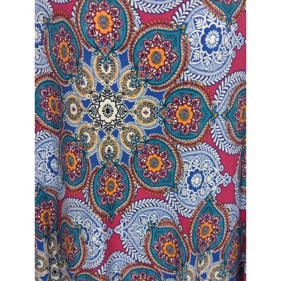 Chico's Medallion Clusters Multi Asymmetrical Hem Midi Dress Size 12/14 NWT - Picture 6 of 10